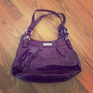 Beautiful purple patent leather Coach handbag
